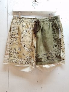 画像1: children of the discordance(チルドレンオブザディスコーダンス) VINTAGE BANDANA PATCH SHORT PANTS COTDPT-328(KHAKI) (1)