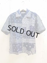 children of the discordance(チルドレンオブザディスコーダンス) VINTAGE BANDANA PATCHWORK SHIRT S/S COTDSH-104(NVY)