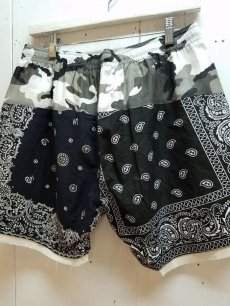 画像4: children of the discordance(チルドレンオブザディスコーダンス) VINTAGE BANDANA PATCH SHORT PANTS COTDPT-328(BLK) (4)