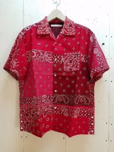 画像1: children of the discordance(チルドレンオブザディスコーダンス) VINTAGE BANDANA PATCHWORK SHIRT S/S COTDSH-104(RED) (1)