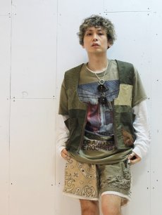 画像9: children of the discordance(チルドレンオブザディスコーダンス) VINTAGE BANDANA PATCH SHORT PANTS COTDPT-328(KHAKI) (9)