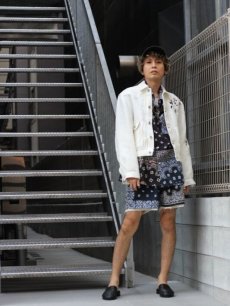 画像8: children of the discordance(チルドレンオブザディスコーダンス) VINTAGE BANDANA PATCH SHORT PANTS COTDPT-328(BLK) (8)