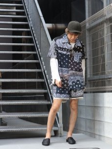 画像9: children of the discordance(チルドレンオブザディスコーダンス) VINTAGE BANDANA PATCH SHORT PANTS COTDPT-328(BLK) (9)