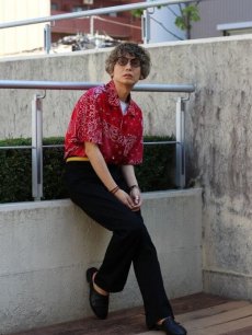 画像7: children of the discordance(チルドレンオブザディスコーダンス) VINTAGE BANDANA PATCHWORK SHIRT S/S COTDSH-104(RED) (7)