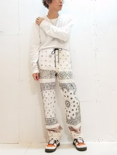 画像5: children of the discordance(チルドレンオブザディスコーダンス) VINTAGE BANDANA PATCH PANTS COTDPT-332(WHT) (5)