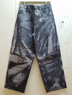 画像1: SUGARHILL(シュガーヒル) SHIBORI-SOME LEATHER DENIM PANTS(B) 20AWLA03 (1)