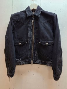 画像1: SUGARHILL(シュガーヒル) ZIP UP DAMAGED JACKET 21SSJK03(BLK) (1)