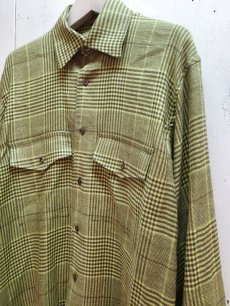 画像2: KIIT(キート) Li/VIS BIG GLEN CHECK L/SLEEVE OVER SHIRT KIK-B96-302(YEL) (2)