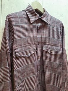 画像2: KIIT(キート) Li/VIS BIG GLEN CHECK L/SLEEVE OVER SHIRT KIK-B96-302(WINE) (2)