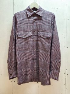 画像1: KIIT(キート) Li/VIS BIG GLEN CHECK L/SLEEVE OVER SHIRT KIK-B96-302(WINE) (1)