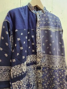 画像2: children of the discordance(チルドレンオブザディスコーダンス)  BANDANA PATCHWORK SHIRT SP COTDSH-112B(NVY) (2)