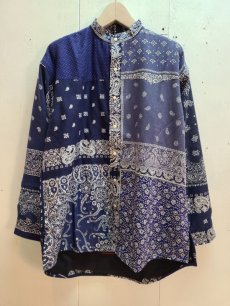 画像1: children of the discordance(チルドレンオブザディスコーダンス)  BANDANA PATCHWORK SHIRT SP COTDSH-112B(NVY) (1)