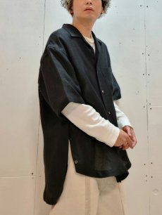 画像6: KIIT(キート) LINEN MESH OPEN COLLAR S/SLEEVE SHIRT KIK-B57-300  (6)