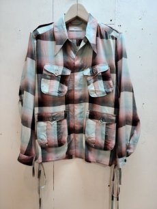 画像1: SUGARHILL(シュガーヒル) OMBRE PANAMA FATIGUE SHIRT 21SSSH02(PNK) (1)