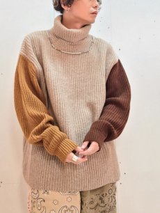 画像4: children of the discordance(チルドレンオブザディスコーダンス) OVERSIZED CHANGEOVER HI-NECK KNIT COTDKN-639(BGE) (4)