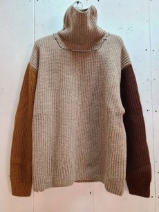 画像1: children of the discordance(チルドレンオブザディスコーダンス) OVERSIZED CHANGEOVER HI-NECK KNIT COTDKN-639(BGE) (1)