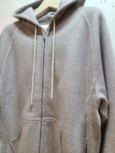 画像2: SUGARHILL(シュガーヒル) ZIP-UP RAW EDGE HOODIE  21AWSW01(GRY) (2)