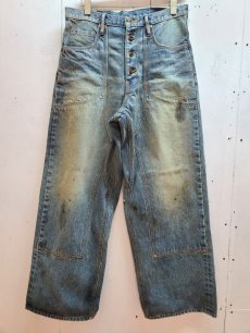 画像1: SUGARHILL(シュガーヒル) OILED FADE DOUBLE KNEE DENIM PANTS  21AWPT03  (1)