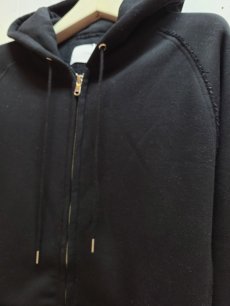 画像2: SUGARHILL(シュガーヒル) ZIP-UP RAW EDGE HOODIE  21AWSW01 (BLK) (2)