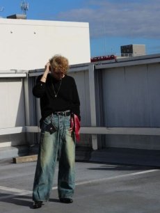 画像6: SUGARHILL(シュガーヒル) OILED FADE DOUBLE KNEE DENIM PANTS  21AWPT03  (6)