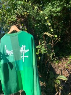 画像1: Takaya Hioki (タカヤヒオキ) old stussy remake L/S "REBEL ELEMENTS EXCLUSIVE GREEN"B (1)