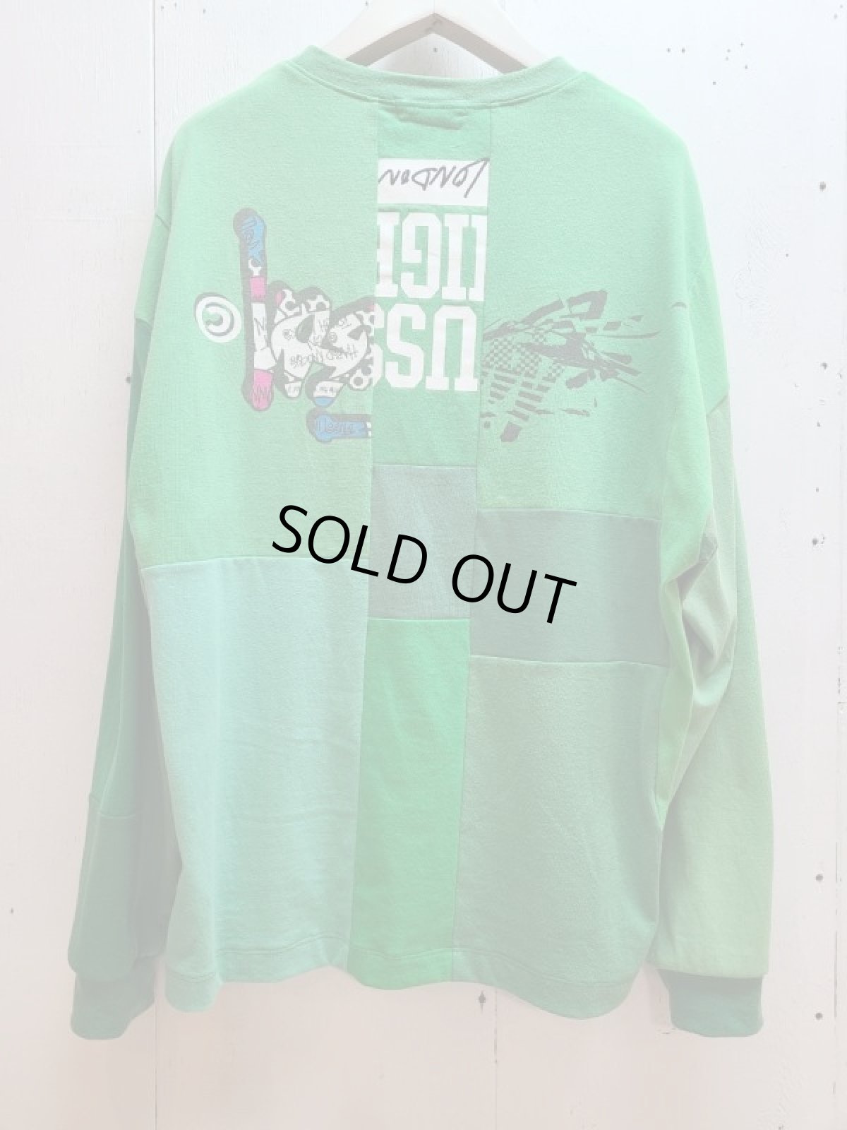 画像1: Takaya Hioki (タカヤヒオキ) old stussy remake L/S "REBEL ELEMENTS EXCLUSIVE GREEN"C (1)