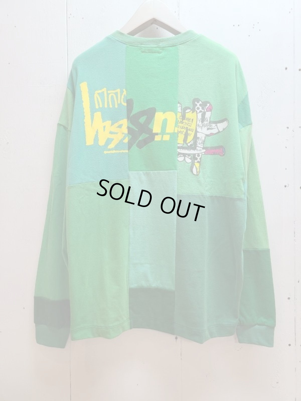 画像1: Takaya Hioki (タカヤヒオキ) old stussy remake L/S "REBEL ELEMENTS EXCLUSIVE GREEN"D (1)