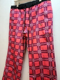 画像2: children of the discordance(チルドレンオブザディスコーダンス) PRINT CHECK × BANDANA TROUSERS COTDPT-388(RED) (2)