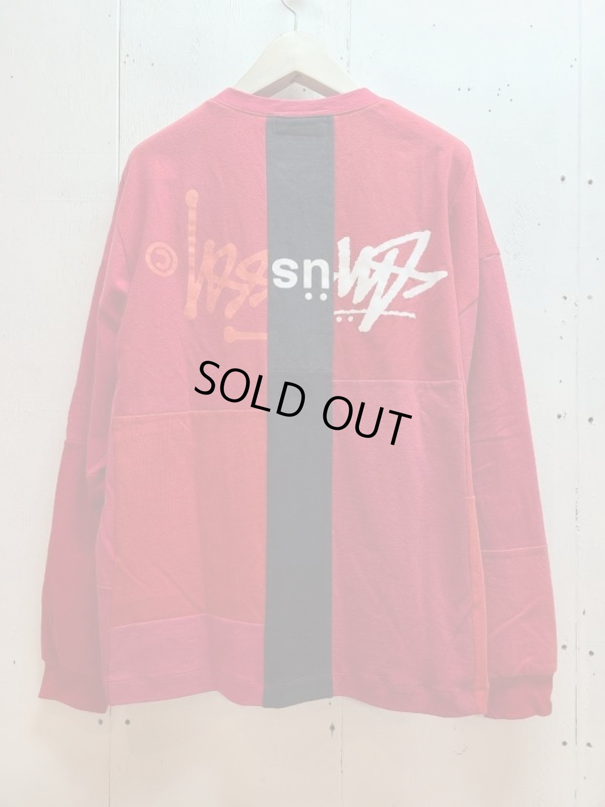画像1: Takaya Hioki (タカヤヒオキ) OLD STUSSY REMAKE L/S  "REBEL ELEMENTS EXCLUSIVE RED & BLACK"A (1)