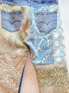 画像5: children of the discordance(チルドレンオブザディスコーダンス) DEADSTOCK CURTAIN PATCHWORK JEANS COTDNYPT-386 (5)