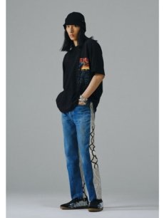 画像8: children of the discordance(チルドレンオブザディスコーダンス) DEADSTOCK CURTAIN PATCHWORK JEANS COTDNYPT-386 (8)