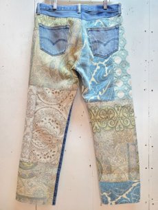 画像4: children of the discordance(チルドレンオブザディスコーダンス) DEADSTOCK CURTAIN PATCHWORK JEANS COTDNYPT-386 (4)