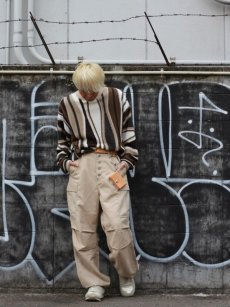 画像14: SUGARHILL(シュガーヒル) WOOL LINEN HICKORY ARMY CARGO PANTS 22SSPT15	 (14)