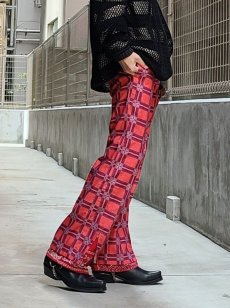 画像13: children of the discordance(チルドレンオブザディスコーダンス) PRINT CHECK × BANDANA TROUSERS COTDPT-388(RED) (13)