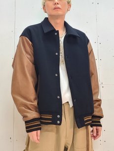 画像8: KIIT(キート) SUPER 140'S WOOL×COW LEATHER INSULATED VARCITY JACKET KIN-Y98-104 (8)