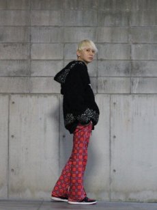 画像9: children of the discordance(チルドレンオブザディスコーダンス) PRINT CHECK × BANDANA TROUSERS COTDPT-388(RED) (9)