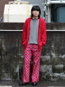 画像15: children of the discordance(チルドレンオブザディスコーダンス) PRINT CHECK × BANDANA TROUSERS COTDPT-388(RED) (15)