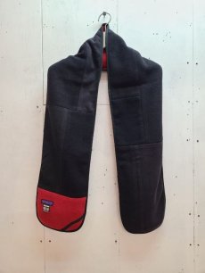 画像2: Takaya Hioki (タカヤヒオキ) PTG REMAKE FLEECE SCARF  "REBEL ELEMENTS EXCLUSIVE BLACK×RED" (2)