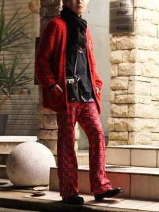 画像14: children of the discordance(チルドレンオブザディスコーダンス) PRINT CHECK × BANDANA TROUSERS COTDPT-388(RED) (14)