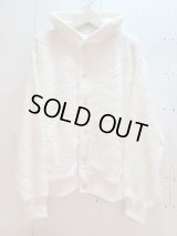 KIIT(キート) 10/-PILE JACQUARD HOODIE CARDIGAN KIO-T96-003(WHT)
