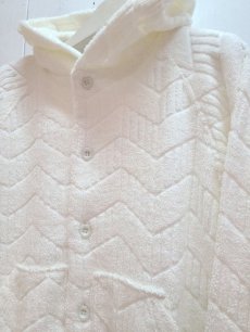 画像2: KIIT(キート) 10/-PILE JACQUARD HOODIE CARDIGAN KIO-T96-003(WHT) (2)