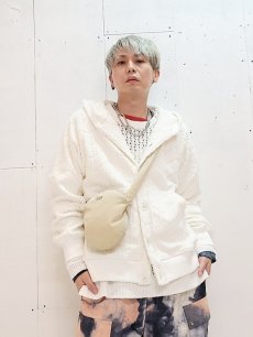 画像6: KIIT(キート) 10/-PILE JACQUARD HOODIE CARDIGAN KIO-T96-003(WHT) (6)