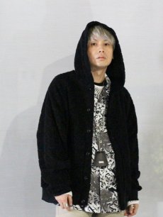 画像7: KIIT(キート) 10/-PILE JACQUARD HOODIE CARDIGAN KIO-T96-003(BLK) (7)