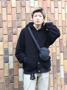 画像13: KIIT(キート) 10/-PILE JACQUARD HOODIE CARDIGAN KIO-T96-003(BLK) (13)