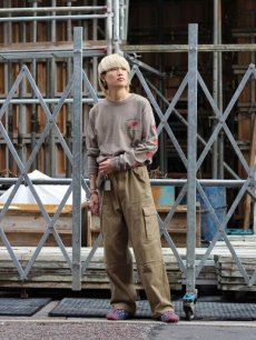 画像8: KIIT(キート) OPEN END COTTON STRETCH CHINO DOUBLE KNEE CARGO PANTS KIP-P94B-005 (8)