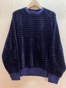 画像1: KIIT(キート) C/P HEAVY VELOR BORDER CREW NECK PULLOVER KIP-T93-003 (1)