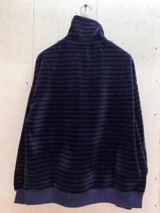 画像4: KIIT(キート) C/P HEAVY VELOR BORDER HIGH NECK ZIP UP PULLOVER KIP-T59-003 (4)