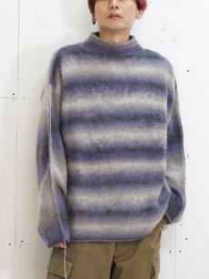 画像5: KIIT(キート) KIDMOHAIR BLEND GRADETION KNIT MOCK NECK PULLOVER KIP-K59-800 (PUR×GRY) (5)