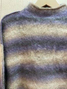 画像2: KIIT(キート) KIDMOHAIR BLEND GRADETION KNIT MOCK NECK PULLOVER KIP-K59-800 (PUR×GRY) (2)