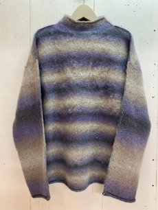 画像1: KIIT(キート) KIDMOHAIR BLEND GRADETION KNIT MOCK NECK PULLOVER KIP-K59-800 (PUR×GRY) (1)